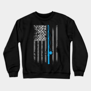 American Flag Fishing Shirt Vintage Fishing Gift Crewneck Sweatshirt